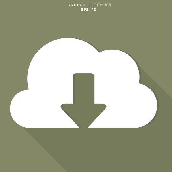 Cloud scaricare applicazione icona web — Vettoriale Stock