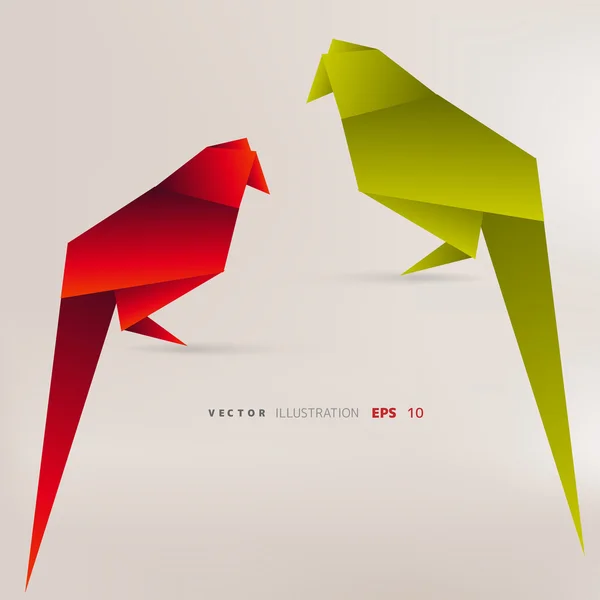 Origami papier vogels — Stockvector