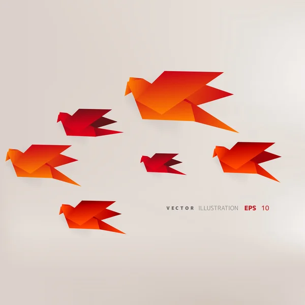 折り紙鳥 — ストックベクタ