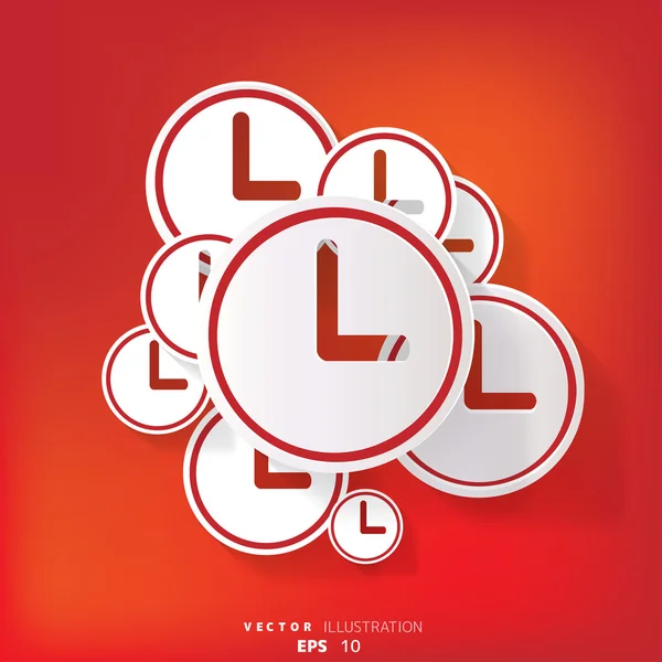 Reloj icono web botón — Vector de stock