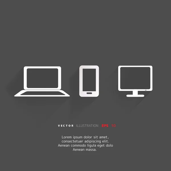 Ícones de notebook e smartphone —  Vetores de Stock