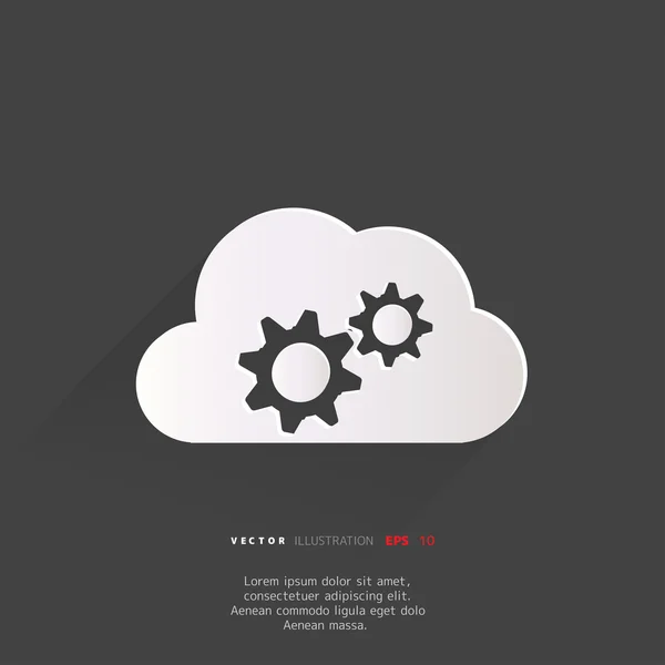 Configurações de aplicativos na nuvem ícone da web — Vetor de Stock