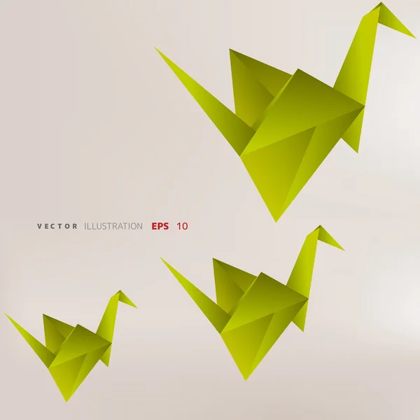 Origami papír ptáci — Stockový vektor