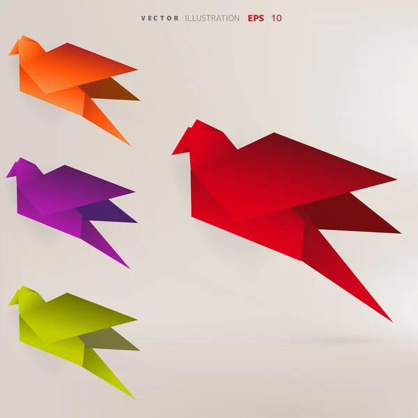 Origami papier vogels — Stockvector