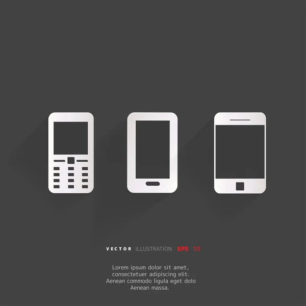 Smartphone y teléfonos móviles iconos web — Vector de stock