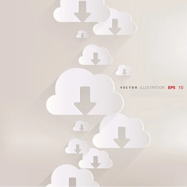 Cloud descargar aplicación icono web — Vector de stock