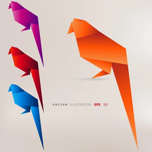 Origami kağıt kuşlar — Stok Vektör