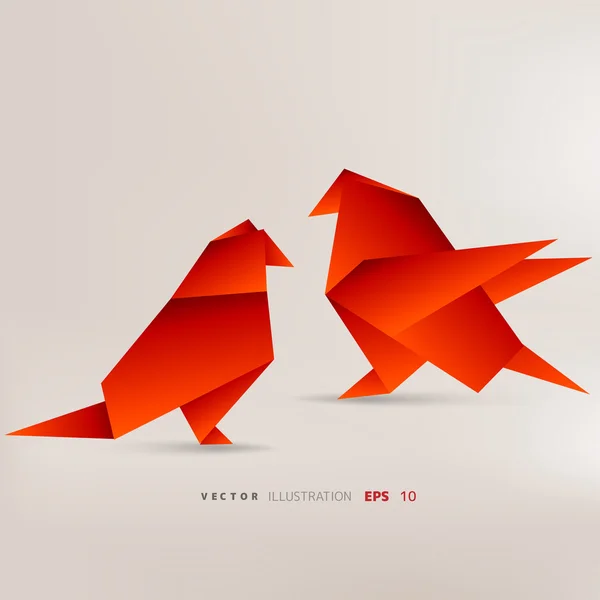 Origami uccelli di carta — Vettoriale Stock