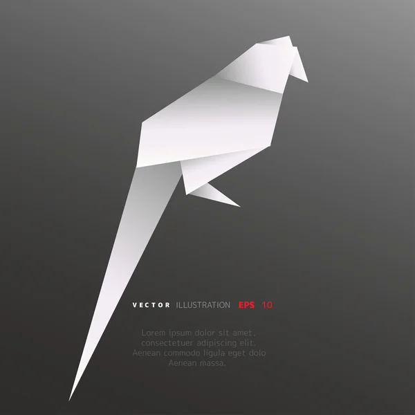 Origami Papiervogel — Stockvektor