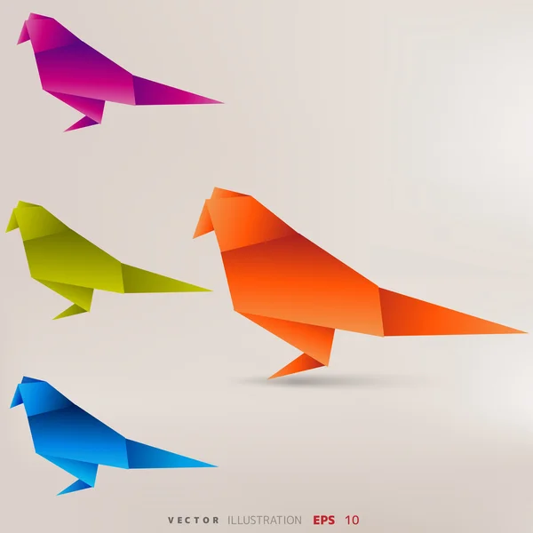 Origami Papiervögel — Stockvektor