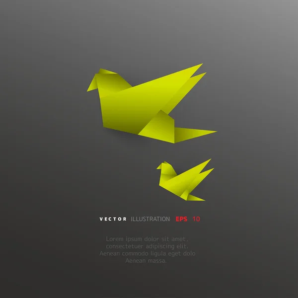 Origami Papiervogel — Stockvektor