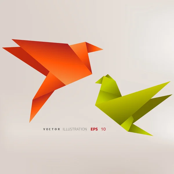 Origami Papiervögel — Stockvektor