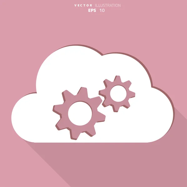 Cloud application settings web icon — Stock Vector