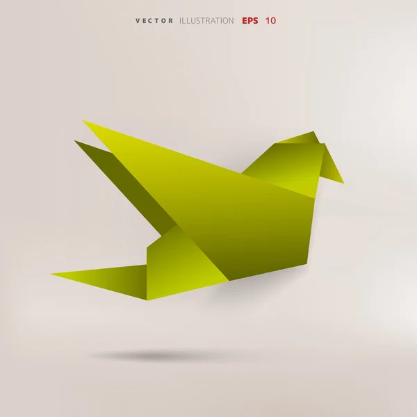 Origami uccello di carta — Vettoriale Stock