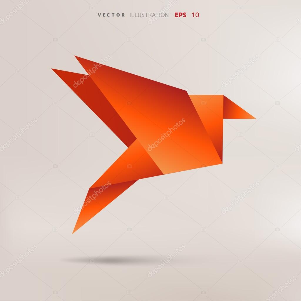 Oiseau En Papier Origami Image Vectorielle Floralset
