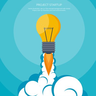 düz roket simgesi. başlangıç kavramı. Proje geliştirme.