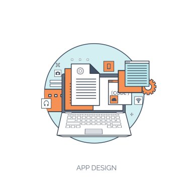 Düz tablet simgesi. İletişim kavramı. Sosyal medya.