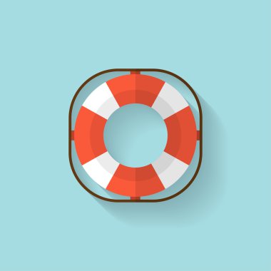Lifebuoy düz web simgesi.