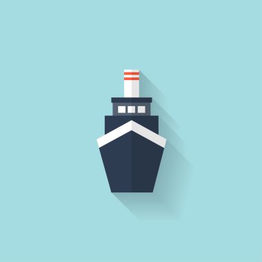 Liner gemi düz web simgesi
