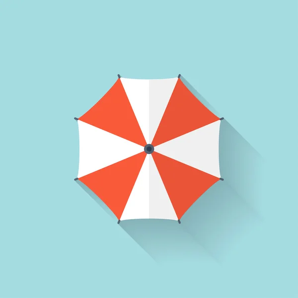 Beach umbrella web flat icon. — Stock Vector