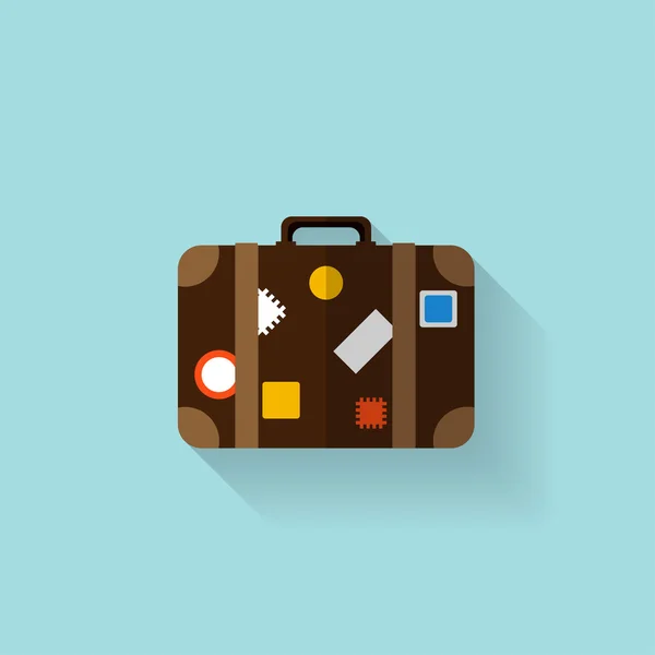 Lapos utazási táska pókháló ikon — Stock Vector