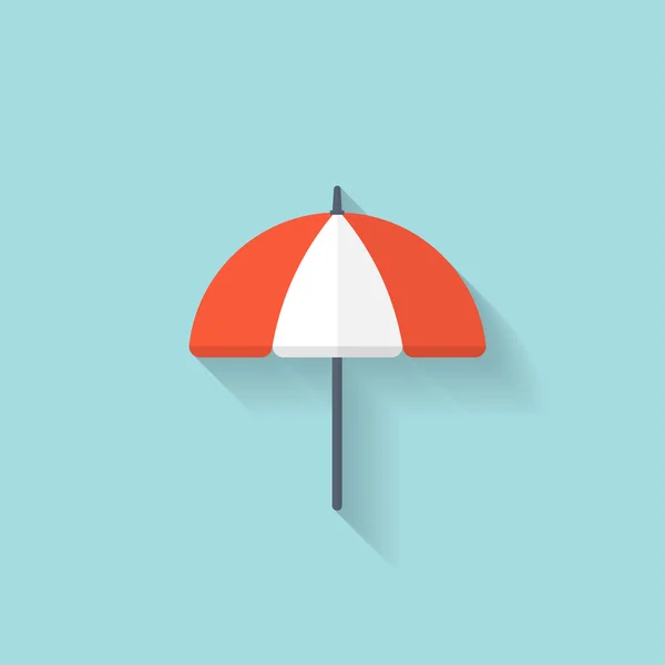 Beach umbrella web flat icon. — Stock Vector