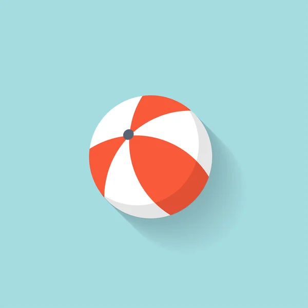 Beach ball icona web piatta — Vettoriale Stock