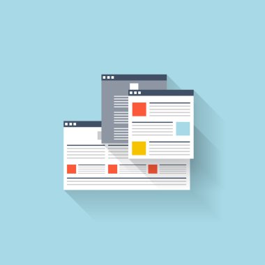 Düz web simgesi. Tarayıcı arabirimi penceresi