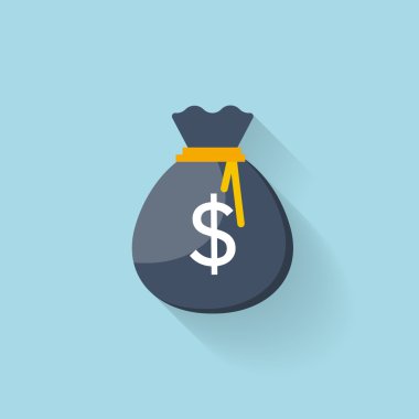 Düz web simgesi. Para çantası