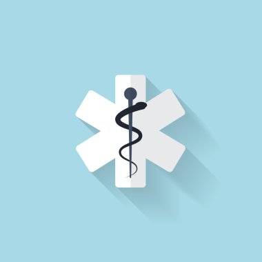 Düz web Internet simgesini. Ambulans sembolü.