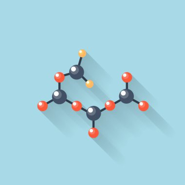 Düz web Internet simgesini. Molekül, kimya atom modeli.
