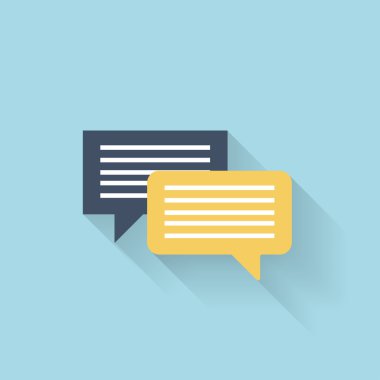 Web için düz konuşan simgesi. Konuşma balonları