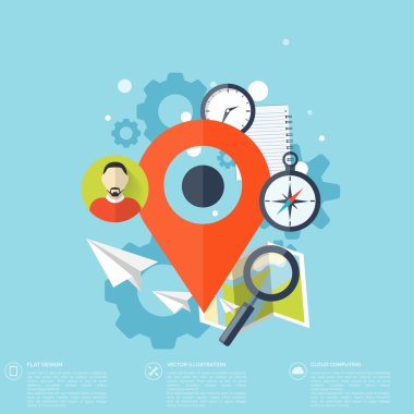 Dünya seyahat kavramı arka plan. Düz simgeler.