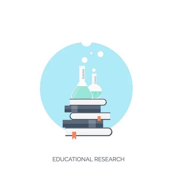 Platte vectorillustratie. Studie en leren concept achtergrond. Afstand onderwijs, brainstorm en kennis groei, school en Universiteit onderwerpen. Succes en slimme ideeën, vaardigheden van. — Stockvector