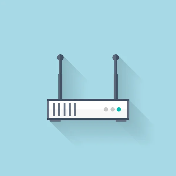 Icono web plano. Router inalámbrico . — Archivo Imágenes Vectoriales