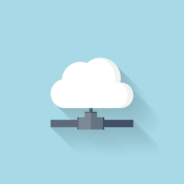 Flache Web-Symbol. Cloud Computing Netz. — Stockvektor