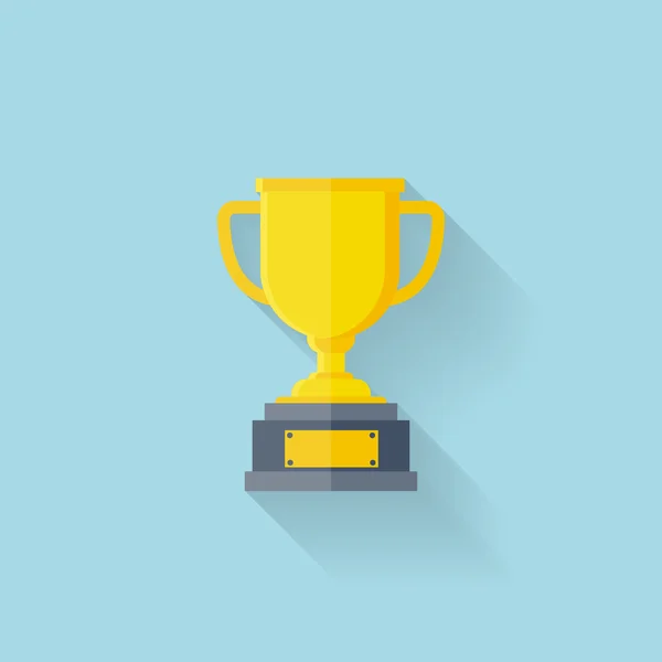 Icono web plano. Trofeo, primer lugar . — Vector de stock