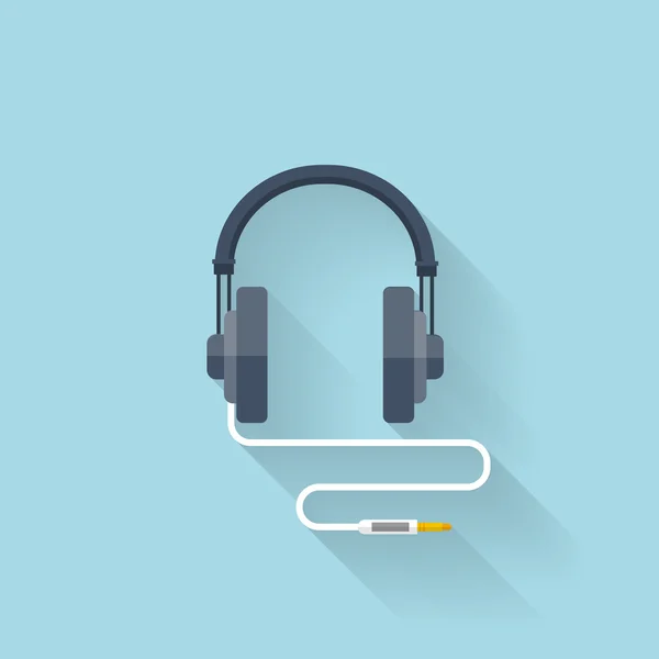 Düz web simgesi. Kulaklıklar. — Stok Vektör