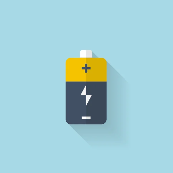 Flat web icon. Battery, accumulator. — Stock Vector
