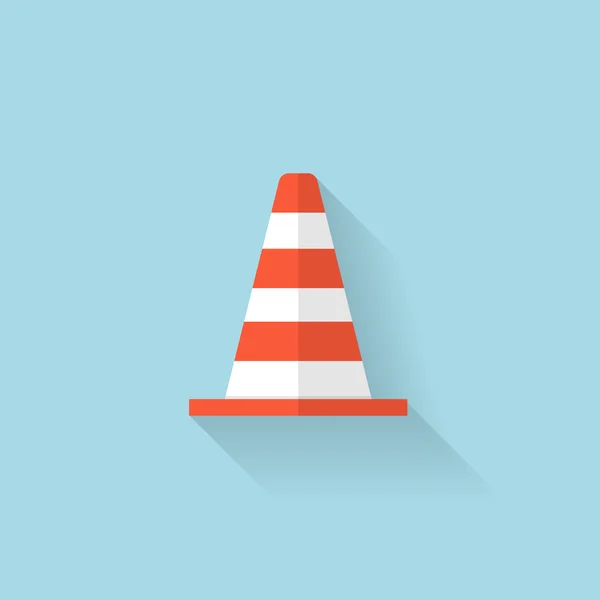 Flat web icon. Traffic cone. — Stock Vector