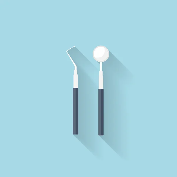Platte web internet pictogram. Tandheelkundige tools. — Stockvector
