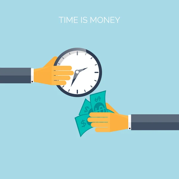 Para kavramı arka plan düz zamanı. Movey para biriktiriyorum. Zaman yönetimi