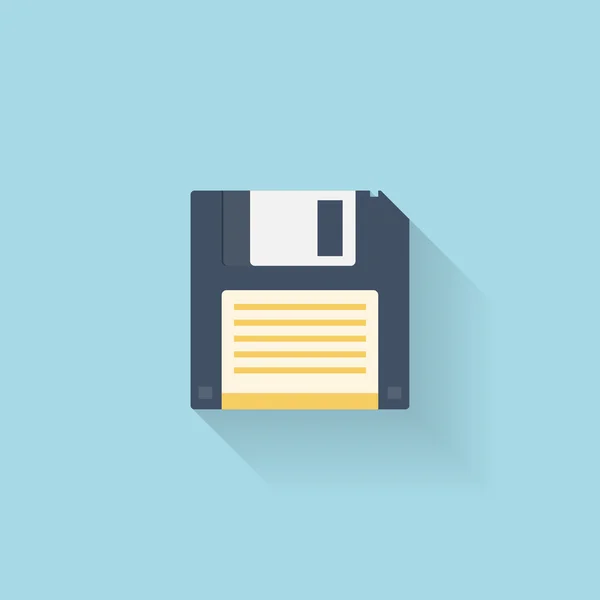 Icono de disquete plano para web . — Vector de stock