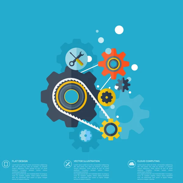 Platte reparatie pictogram. Mechanische dienstverleningsconcept. Website maken. — Stockvector