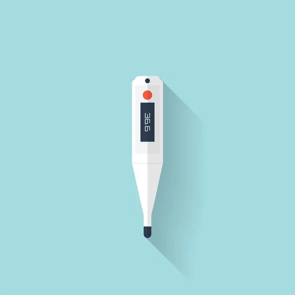 Dijital termometre tıbbi düz simgesi. Sağlık.