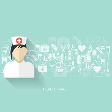 Düz sağlık ve tıbbi araştırma arka plan. Sağlık sisteminin kavramı. Tıp ve Kimya Mühendisliği. İlk yardım ve Tanı Cihazları.