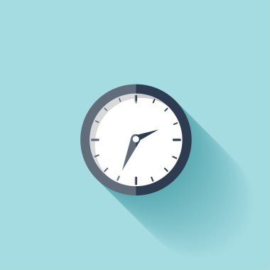 Saat düz simgesi. Dünya zaman kavramı. İş geçmişi. Internet pazarlama. Günlük Infographic.