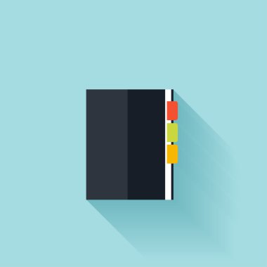 Not defteri düz cion gölge ile