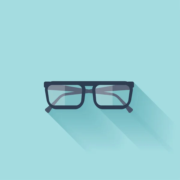 Flat glasses icon with shadow. — Stock Vector