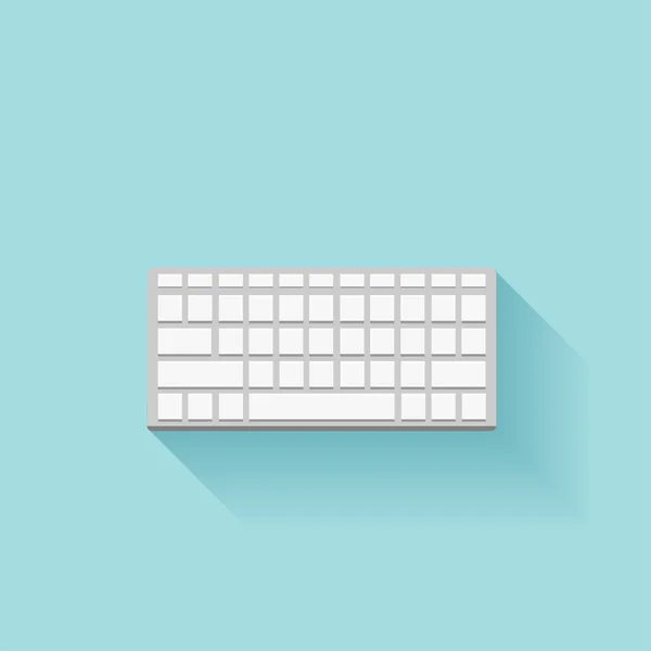 Icono de teclado plano con sombra . — Vector de stock